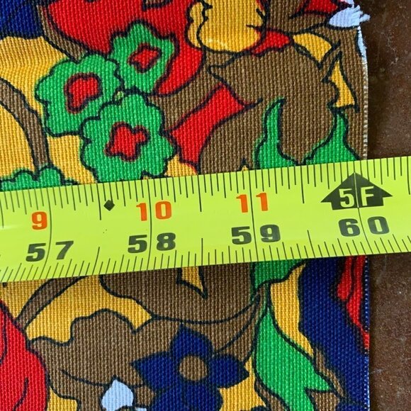 Vintage Floral Vibrant Flower Power Border Cranston Schwartz Liebman Red Blue - Picture 9 of 15